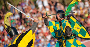 Un'immagine della tenzone tra i cavalieri dei quattro rioni prima dell'inizio delle gare vere e proprie, foto: Domenico Semeraro