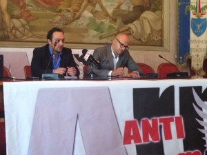 A sinistra Paride Margheriti, a destra Franco Fistetti durante la conferenza stampa di questa mattina