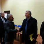 Il presidente dell'associazione antiracket di Francavilla, Salvatore Incalza, con il viceministro Filippo Bubbico
