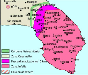 Il nuovo piano che comprende anche l'enclave infettiva tra Oria e Francavilla (da Nuovo Quotidiano di Puglia)
