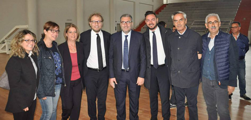 Da sinistra: Maria Rizzo, Carmela Lopalco, Anna Ferreri, Luca Lotti, Maurizio Bruno, Nicola Cavallo, Tommaso Resta e Salvatore Tomaselli