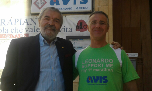 Il presidente dell'Avis Gerardo Trisolino e Leonardo Casamassima